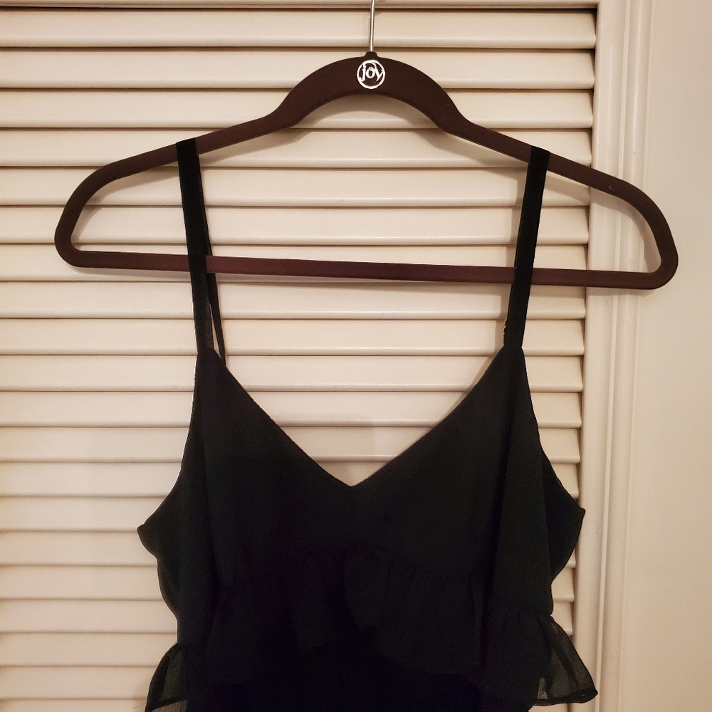 CALVIN KLINE BLACK RUFFLE DRESS - Picture 2 of 7
